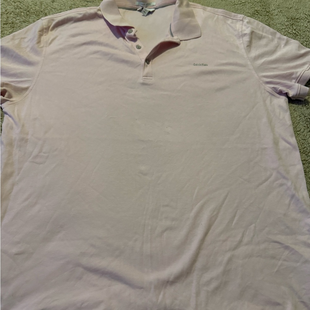 Calvin Klein Men's Light Pink Polo Shirt